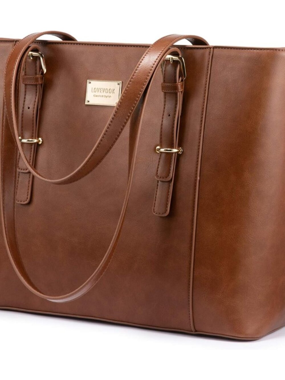 Laptop Bag for Women, Structured Leather Computer Bag, Professional Work Tote Pu
